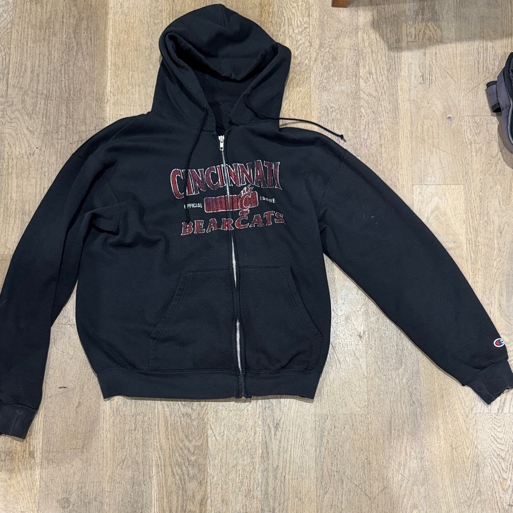 Champion Black Cincinnati Bearcats Zip-Up Hoodie
